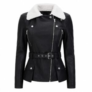 Women Black White Puffer Jacket